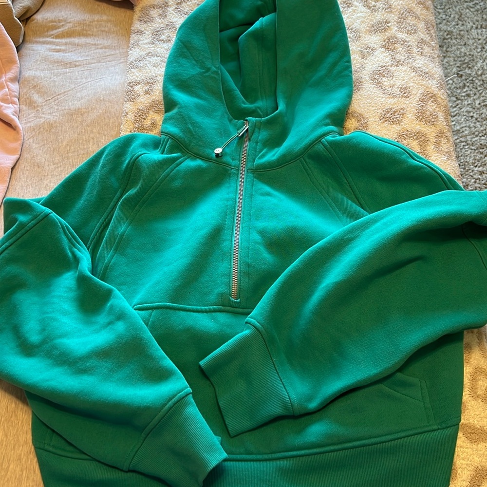 Lululemon green oversized scuba half zip hoodie